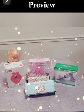 4 Pc Bundle Hello Kitty Donut Shoppe Mini Cake Making Set , Mini Griddle, & More